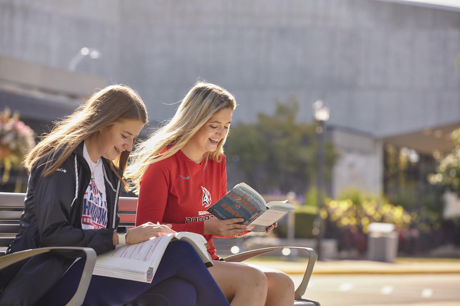 Students meet for a quick study break between classes.